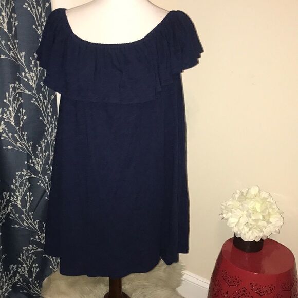 Rebecca Minkoff Off the Shoulder Ruffle Tunic Top - Picture 1 of 6